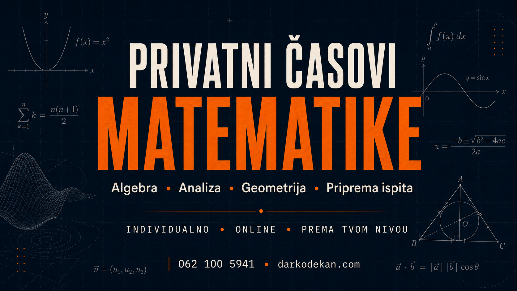 Individualni online časovi matematike